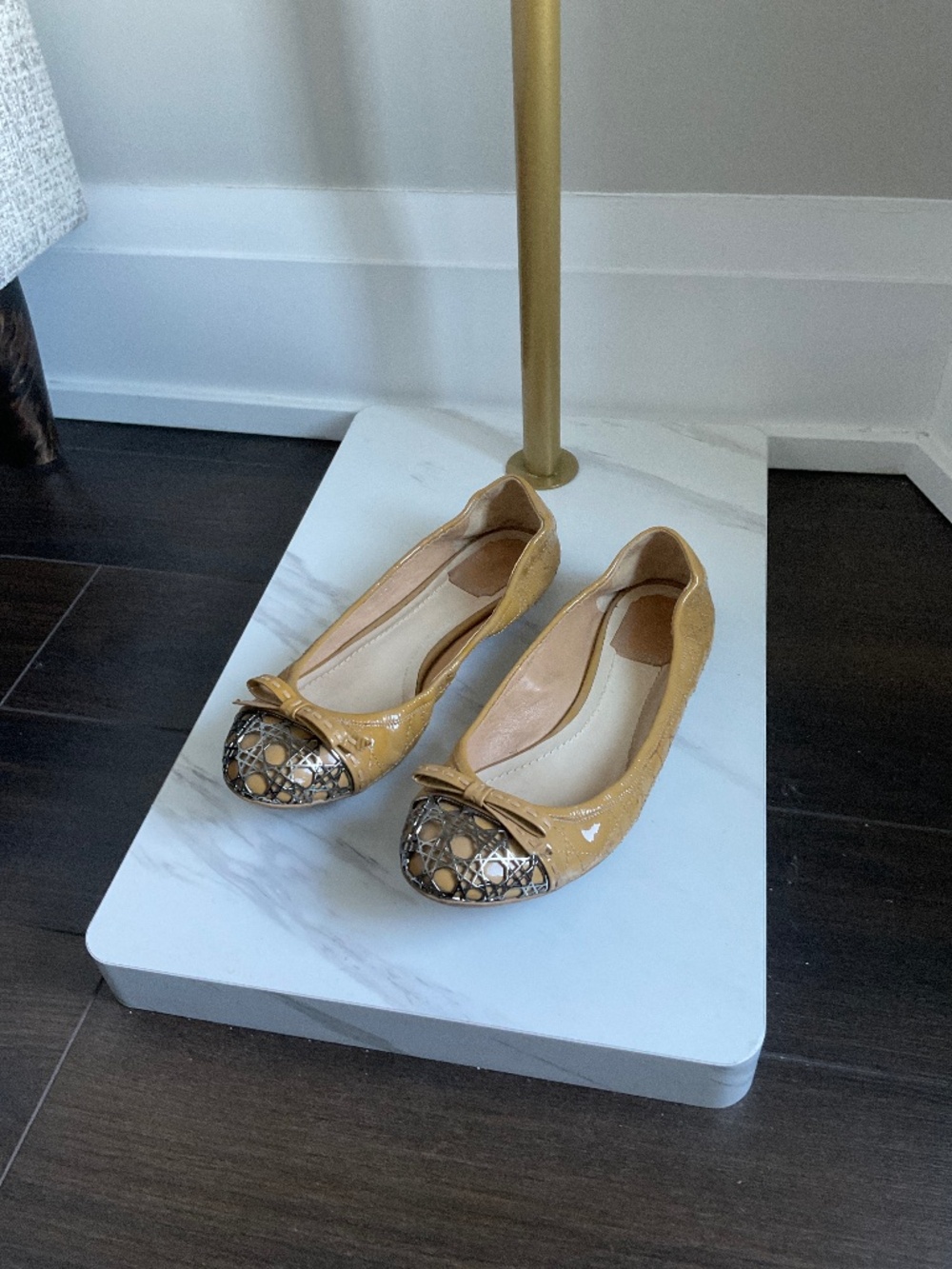 Christian Dior Patent Leather Cannage Ballet Flats